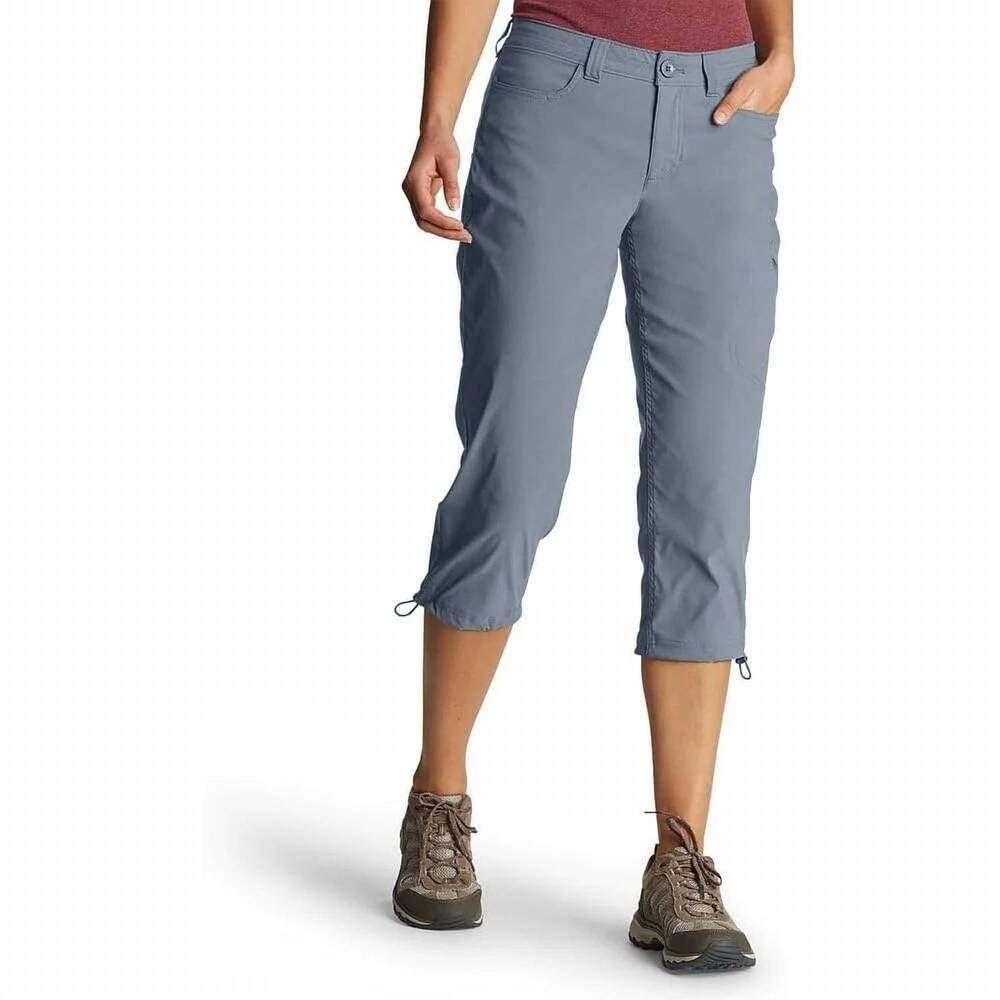 NEW EDDIE BAUER mid rise guide capri pants in graphite blue